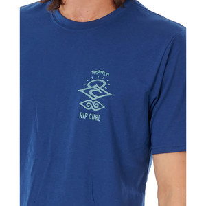 2021 Rip Curl Curl Men Searchers UV T-shirt Met Korte Mouwen Wly34m - Navy